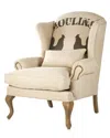 Zentique Wingback French Tall Club Chair In Neutral