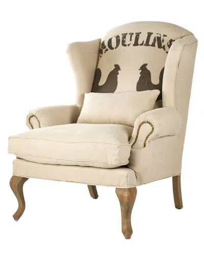 ZENTIQUE ZENTIQUE WINGBACK FRENCH TALL CLUB CHAIR