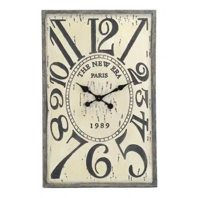 Zentique Wooden Wall Clock In Black;beige