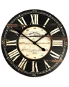 Zentique Worn Wood Oversized Clock In Brown