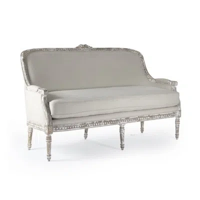 Zentique Yvon 64.75" Square Arm Settee In Gray