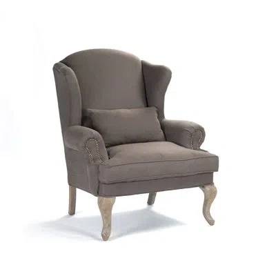 Zentique Zacharie Wingback Chair In Brown