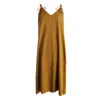 Zenzee Women's Brown Cashmere Maxi Slip Dress - Rum Caramel In Rum Caramel