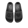 Zenzee Women's Black Peace + Love Slide Sandals In Black