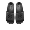 Zenzee Women's Black Smiley Face Slide Sandals In Black