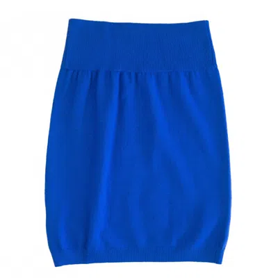 Zenzee Women's Blue Cashmere Mini Skirt - Cobalt