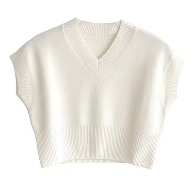 Zenzee Women's Cashmere Cropped Sweater Vest - Neutrals