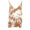 Zenzee Women's Gold Cashmere Camisole - Copper Tie Dye In Gold