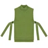 Zenzee Women's Silk Cashmere Side Tie Sweater Vest  - Green In Green