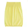 Zenzee Women's Yellow / Orange Cashmere Mini Skirt - Chartreuse In Yellow/orange