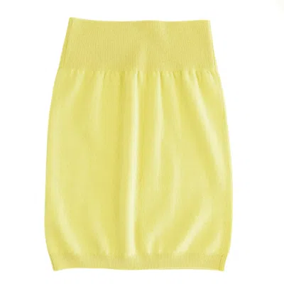 Zenzee Women's Yellow / Orange Cashmere Mini Skirt - Chartreuse In Yellow/orange