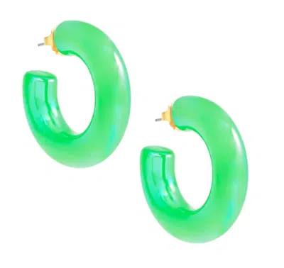 Zenzii Women's Chunky Iridescent Lucite Earring In Green