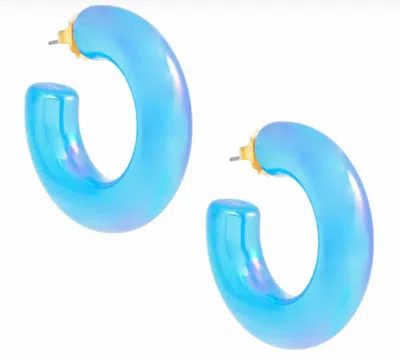 Zenzii Women's Chunky Iridescent Lucite Earrings In Neon Blue