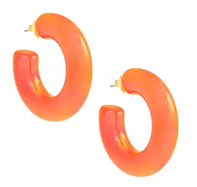 Zenzii Women's Chunky Iridescent Lucite Earrings In Orange