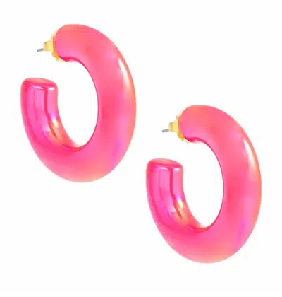 Zenzii Women's Chunky Iridescent Lucite Earrings In Pink