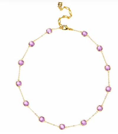 Zenzii Women's Crystal Collar Necklace In Lavender/ Gold In Multi
