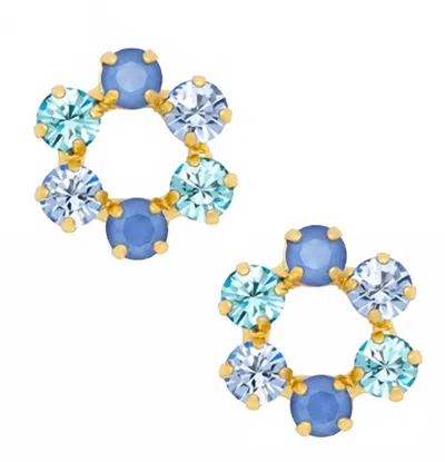 Zenzii Women's Front-facing Crystal Stud Earring In Blue