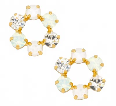 Zenzii Women's Front-facing Crystal Stud Earring In White