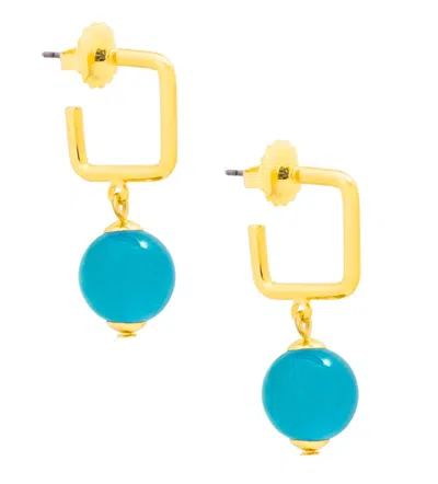Zenzii Women's Glassbead Square Drop Earrings In Blue In Multi
