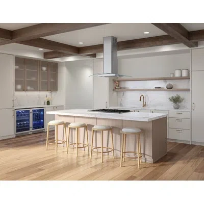 Zephyr Brisas 30 In. 600 Cfm Curved Glass Island Range Hood With Led Lights In Stainless Steel In Stainless Steel;clear