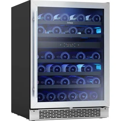 Zephyr Brisas By  24" 46-bottle Dual Zone Wine Cooler In Stainless Steel