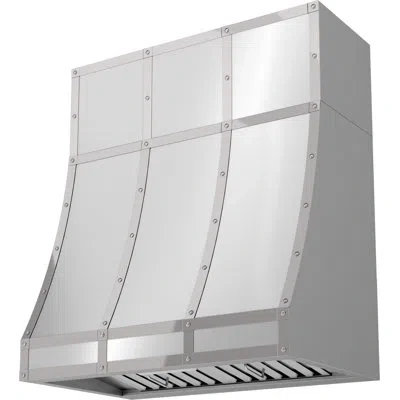 Zephyr Designer Duct Cover For  Forte Wall Custom Hood In Stainless Steel