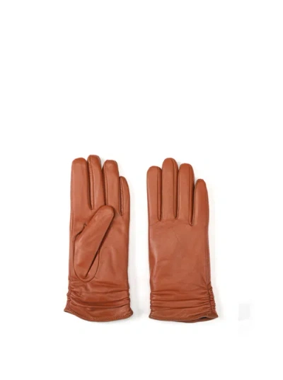Zephyr Handbag Elina Leather Gloves In Yellow