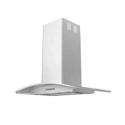 Zephyr Milano 42 In. 700 Cfm Island Mount Range Hood With Led Light In Silver