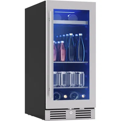 Zephyr Presrv 15" 4-bottle And 64-can Single Zone Beverage Cooler In Stainless Steel