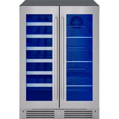 Zephyr Presrv 24" 21-bottle And 64-can Dual Zone Wine And Beverage Cooler In Stainless Steel