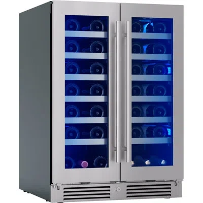 Zephyr Presrv 24" 42-bottle Dual Zone Wine Cooler In Stainless Steel