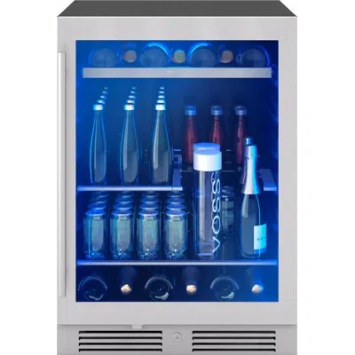 Zephyr Presrv 24" 7-bottle And 108-can Single Zone Beverage Cooler In Stainless Steel