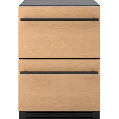 Zephyr Presrv 24" Built-in Dual Zone Panel Ready Refrigerator Freezer Drawers In Black