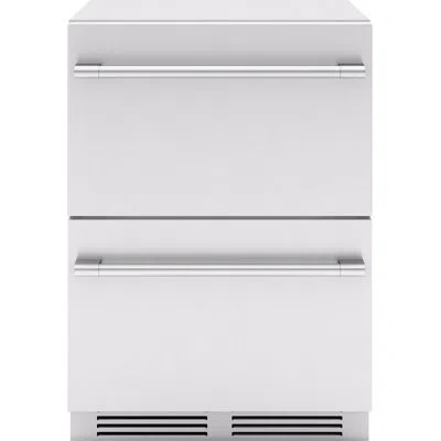 Zephyr Presrv 24 In. 5.1 Cu. Ft. Dual Zone Outdoor Refrigerator Drawers In Stainless Steel