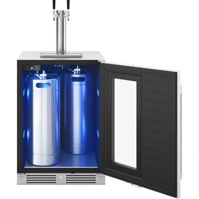 Zephyr Presrv 5.6 Cu. Ft. Convertible Beer Kegerator In Stainless Steel With Double Tap And 107-can Beverag