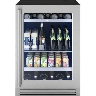 Zephyr Presrv Pro 24 In. 7-bottle And 88-can Single Zone Beverage Cooler In Stainless Steel