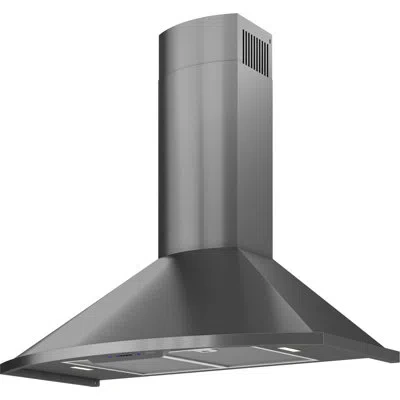Zephyr Savona 36 In. 600 Cfm Wall Mount Range Hood With Led Lights In Black Stainless Steel
