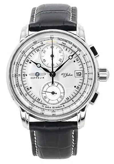 Pre-owned Zeppelin 100 Jahre Chronograph Silver Dial Quartz Men's Watch 86701