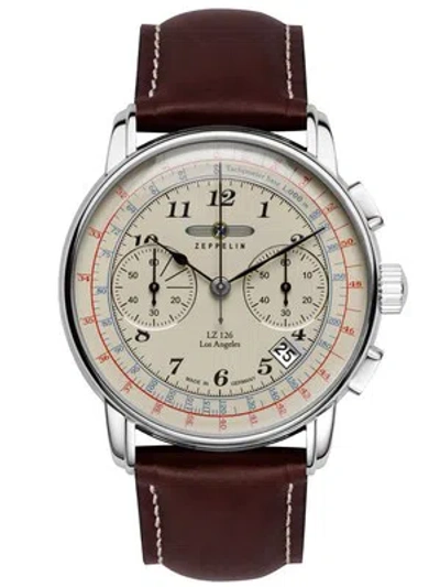 Pre-owned Zeppelin 7614-5 Lz-127 Chronograph 43mm 5atm