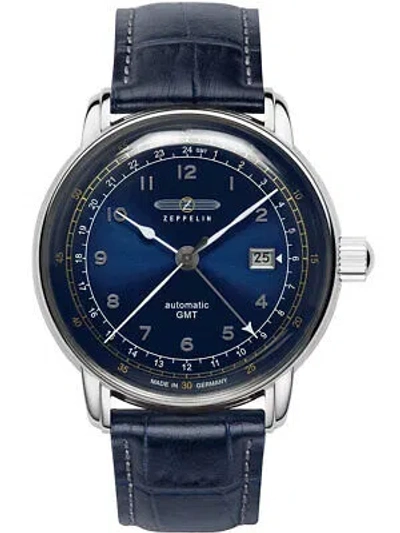 Pre-owned Zeppelin 7668-3 Los Angeles Lz126 Automatic Gmt 43mm 5atm