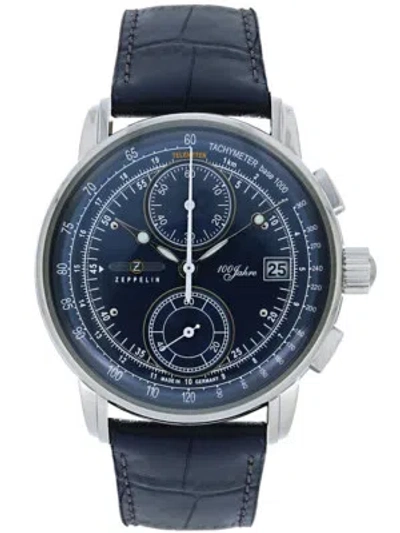 Pre-owned Zeppelin 8670-3 100 Years Chronograph Mens Watch 43mm 5atm