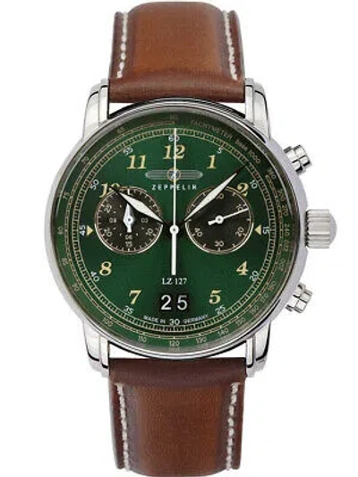 Pre-owned Zeppelin 8684-4 Graf  Lz127 Big-date Chrono 41mm 5atm