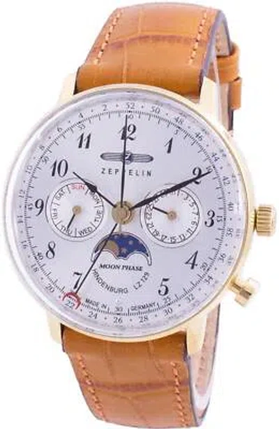 Pre-owned Zeppelin Hindenburg Lz 129 Moon Phase Day/date 70391 Quartz 30m Ladies Watch