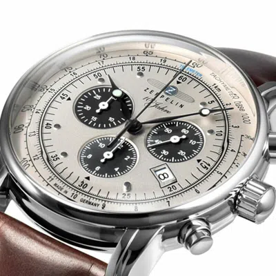 Pre-owned Zeppelin Lz127 Japan Limited 100th Anniversary Wristwatch Ivory Dial Chronograph