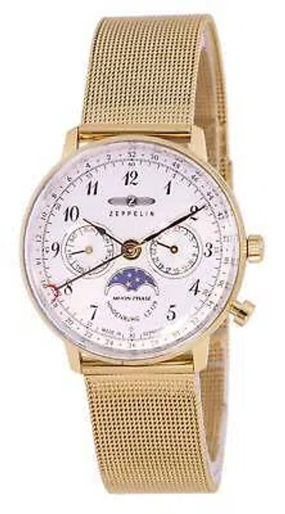 Pre-owned Zeppelin Lz129 Hindenburg Moonphase Silver Dial 7039m1 Women's Ladies Watch