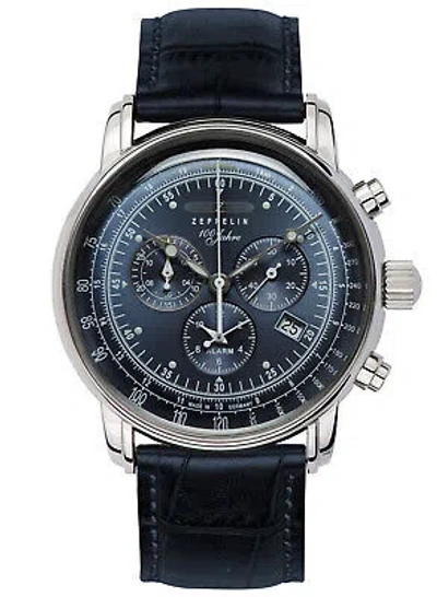 Pre-owned Zeppelin Men's Watch 100 Years  Ed. 1 Dark Blue 7680-3