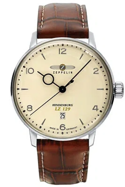 Pre-owned Zeppelin Men's Watch Lz129 Hindenburg Leather Strap Brown 8042-5