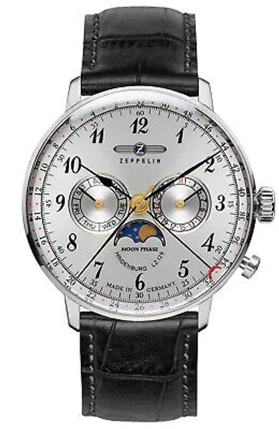 Pre-owned Zeppelin Men's Watch With Moon Phase 7036-1