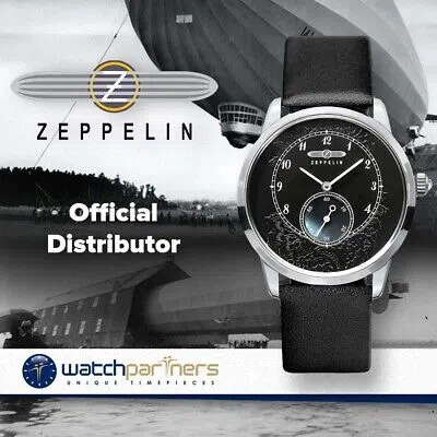 Pre-owned Zeppelin Viktoria Luise Ladies Watch Swiss Quartz Black Mop Dial Inlay 7333-2