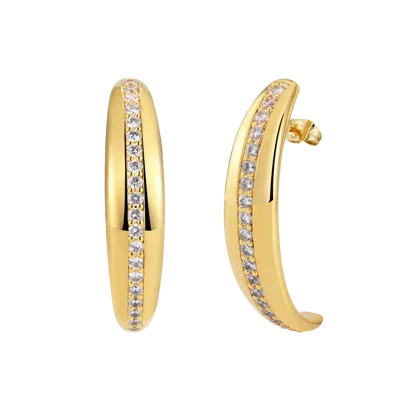 Zepplin The Label Lustra Hoops In Gold